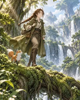 森林旅人原创漫画插画